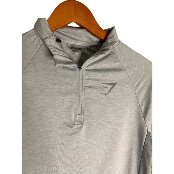 Gymshark Men's Quarter Zip Performance Long Sleeve Shirt Grey-sz Medium - Picture 6 of 8